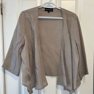 Paolo Tricot Women's Taupe/Tan Open-Front Blazer